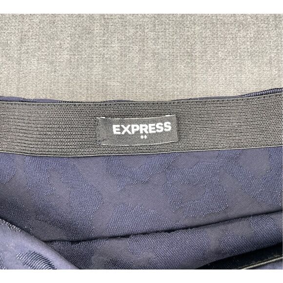 Minimalist Leopard Jacquard A Line Skirt Express Women M Navy Blue High Rise - Picture 3 of 8